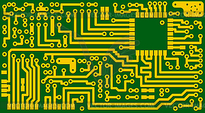 Electronic green circuit background - vector clip art