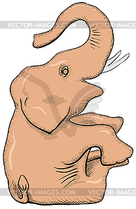 Simple drawing - elephant - vector clipart