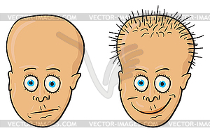 - patient with bald head and hair - vector clip art