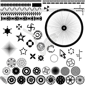 Set of elements for design - gears, wheels - vector clipart