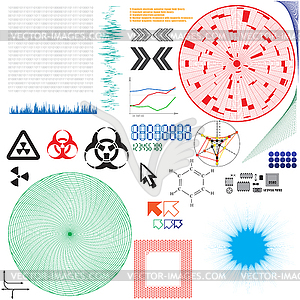 Set of elements for electronics design - vector image