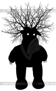 Swamp monster - silhouette - vector image