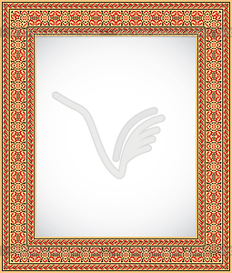 Vertical frame with an ornament - Ukrainian style - vector EPS clipart