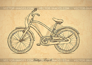Vintage bicycle - in retro style - royalty-free vector clipart
