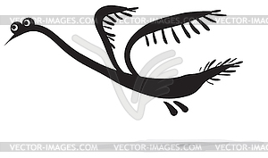 Simple sketch - bird on white - vector image
