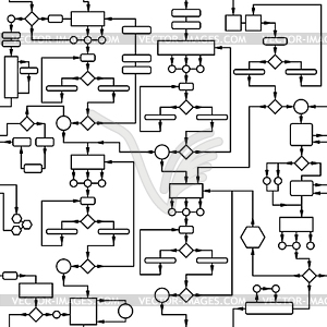 Seamless texture - technological scheme - vector clipart