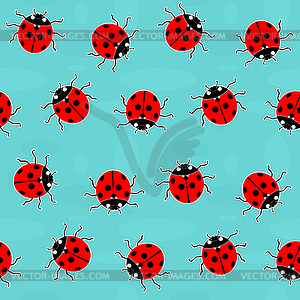 Ladybugs - old-fashioned pattern - vector EPS clipart