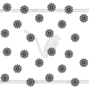 Seamless texture - flowers on white - vector image