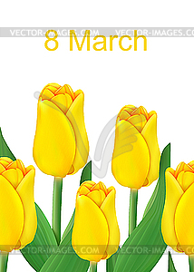 Greeting card with tulips - vector clip art