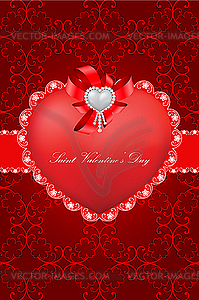 Vintage valentine greeting card - vector clipart