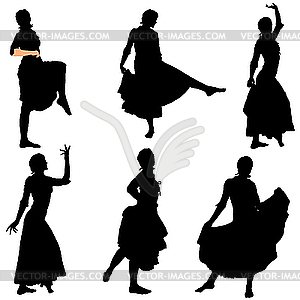 Collection of images of dancers - royalty-free vector image