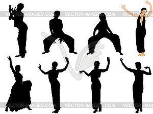 Set of dancers - vector clipart