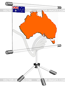 Показать на карте силуэт Австралии - векторный клипарт / векторное изображение