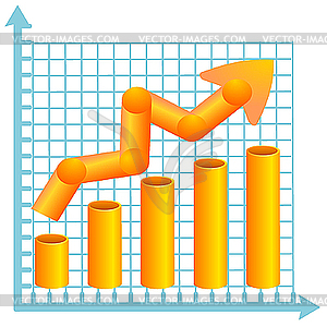 The business color diagram with arrows. - vector image