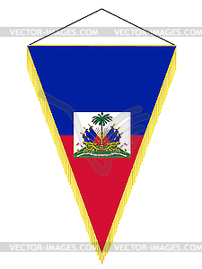 Pennant with the national flag of Haiti - vector clipart