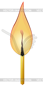 Burning match - vector clip art