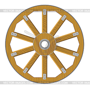 Wooden wheel - vector clipart