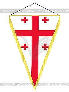 Pennant with the national flag of Georgia - vector clipart