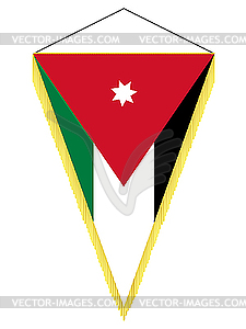 Pennant with the national flag of Jordan - vector clipart