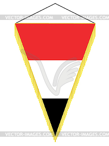 Pennant with the national flag of Yemen - vector image