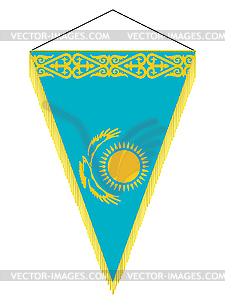 Pennant with the national flag of Kazakhstan - vector clipart