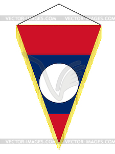 Pennant with the national flag of Laos - vector clip art