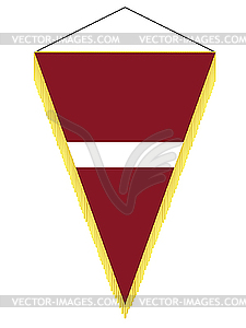 Pennant with the national flag of Latvia - vector image