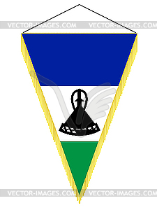 Pennant with the national flag of Lesotho - vector image