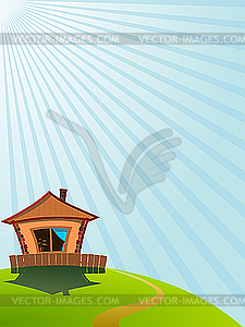 Little House on the Hill - vector image