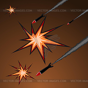 Missile attack - vector clipart