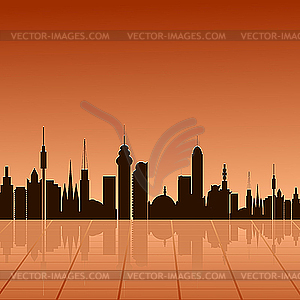 City at dawn. - vector clip art