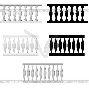 Set of baluster silhouettes - royalty-free vector image