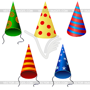 Set of festive caps - vector clipart