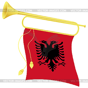 Bugle with flag Ablanii - vector clip art