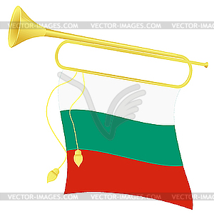 Bugle with flag of Bulgaria - vector clipart