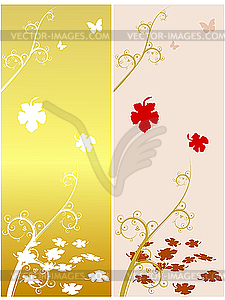 Autumn motive with maple leaves. - vector clip art