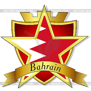 Gold star to the flag of Bahrain th - vector image