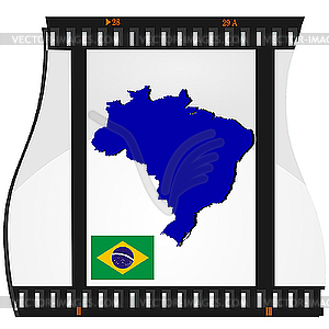 Film shots with national map of Brazil - vector clip art