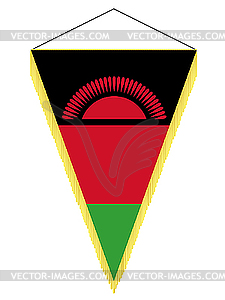 Pennant with the national flag of Malawi - vector image