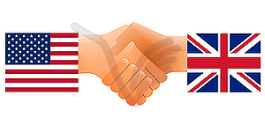 Знак дружбы Соединенные Штаты и Соединенное Королевство - векторный клипарт Royalty-Free
