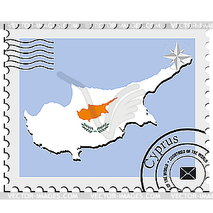 Stamp with the image maps of Cyprus - vector clipart
