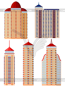 Комплект с жилых домов - векторный клипарт / векторное изображение