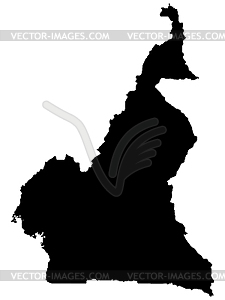 Карта Камерун - клипарт в векторном виде