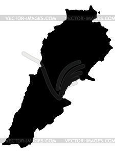 Map of Lebanon - vector clip art