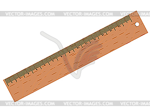 Wooden ruler - vector clipart