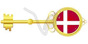 Golden key of Denmark - royalty-free vector image