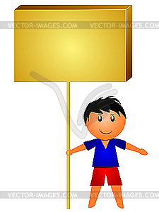 Boy with board. - vector clipart