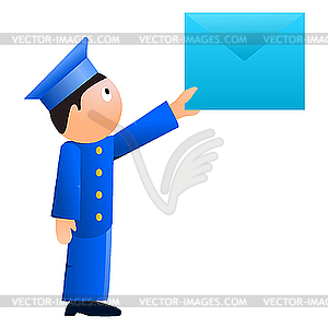 Small postman. - vector clip art