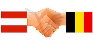 Знак дружбы Австрии и Бельгии - векторный эскиз