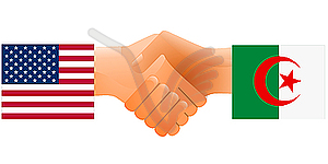 Sign of friendship the United States and Algeria - vector image